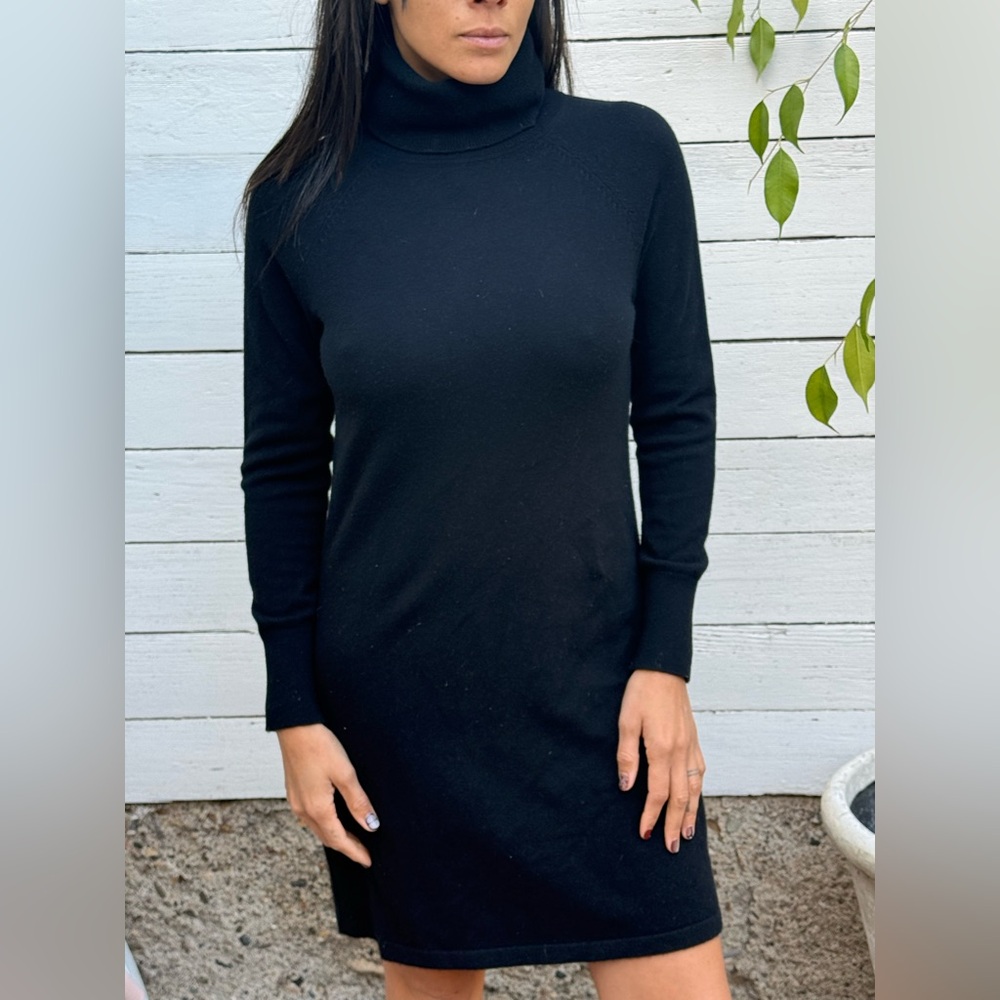 Quince Black Cashmere Mini Dress